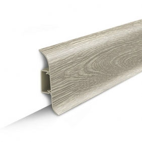 Напольный плинтус ПВХ Ideal Deconika 55 мм Дуб латте 229