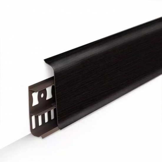 Напольный плинтус из ПВХ Ideal Deconika высота 100 мм Венге темный 303