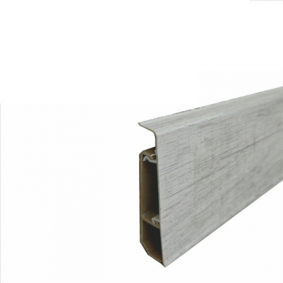 Плинтус напольный крашеный из ПВХ ULTRA LINE - 704 Кантри серый 2,2м (РФ) Плинтус напольный крашеный из ПВХ ULTRA LINE - 704 Кантри серый 2,2м (РФ)