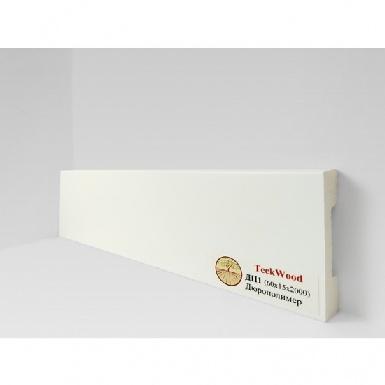 Напольный плинтус Teckwood Дюрополимер Белый ДП1 высота 60 мм Напольный плинтус Teckwood Дюрополимер Белый ДП1 высота 60 мм
