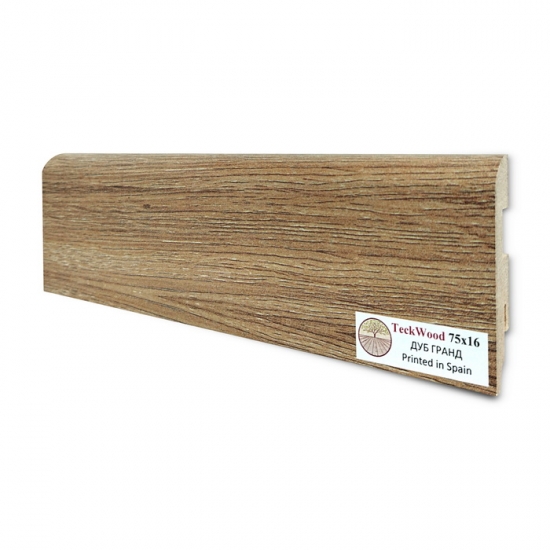 Напольный плинтус МДФ Teckwood Дуб Гранд 75 Напольный плинтус МДФ Teckwood Дуб Гранд 75