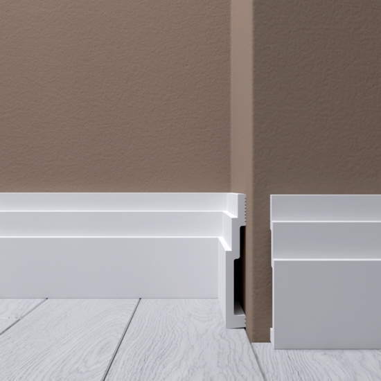 Напольный плинтус из полистирола Де-Багет H11 100/15