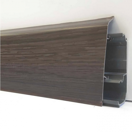 Напольный плинтус ПВХ DecorPlast Зебрано черно-коричневый LL026