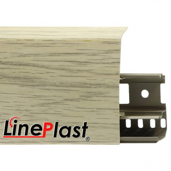 Напольный плинтус ПВХ LinePlast Аруша светло-серый LS004