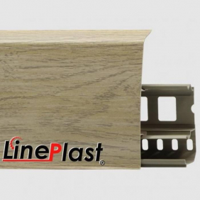 Напольный плинтус ПВХ LinePlast Дуб Кантри серый LS008