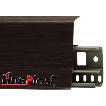 Напольный плинтус ПВХ LinePlast Зебрано черно-коричневый LS026