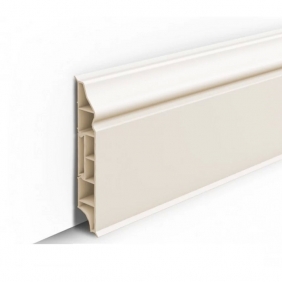 ПВХ Ideal Дюра высота 80 мм Фигурный Молочно-белый 037