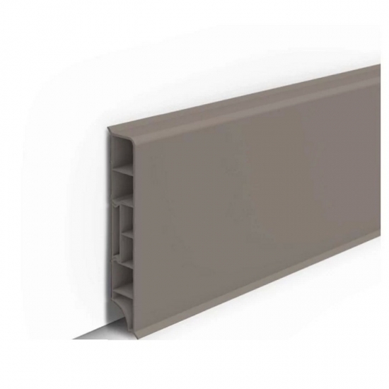 Напольный плинтус из ПВХ Ideal Дюра высота 80 мм Прямоугольный Платиново-серый 036