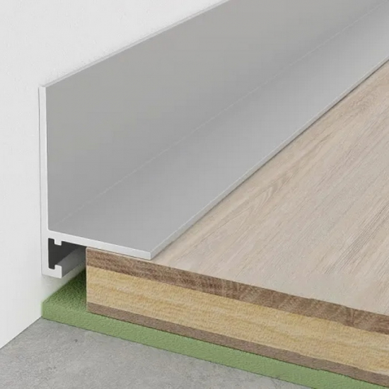 Напольный плинтус Алюминиевый Русский профиль Серебро MC16-25-01E