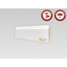 Напольный плинтус МДФ Teckwood Белый Титан Вектор 80