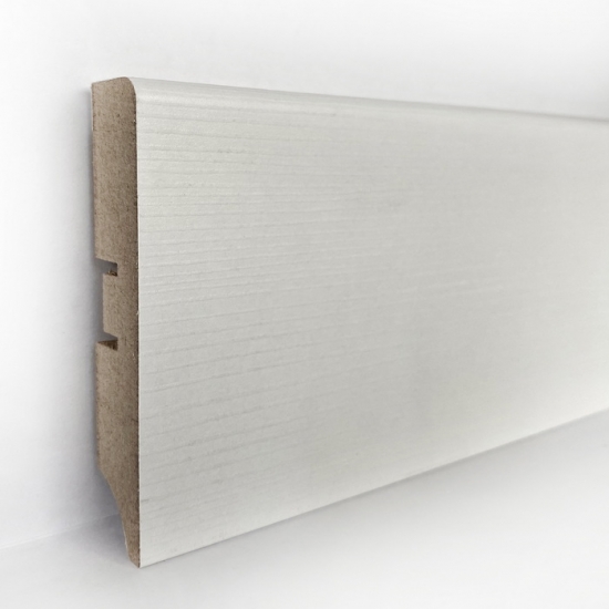 Плинтус напольный из МДФ Grace 3D wood 80А Белый